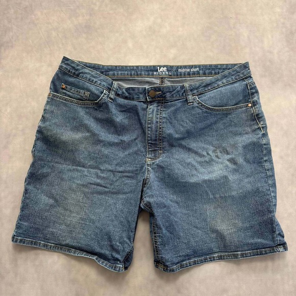Lee Riders Pants - Lee Riders Denim Shorts Womens 20M Blue Excellent Midrise Stretch Jean Shorts